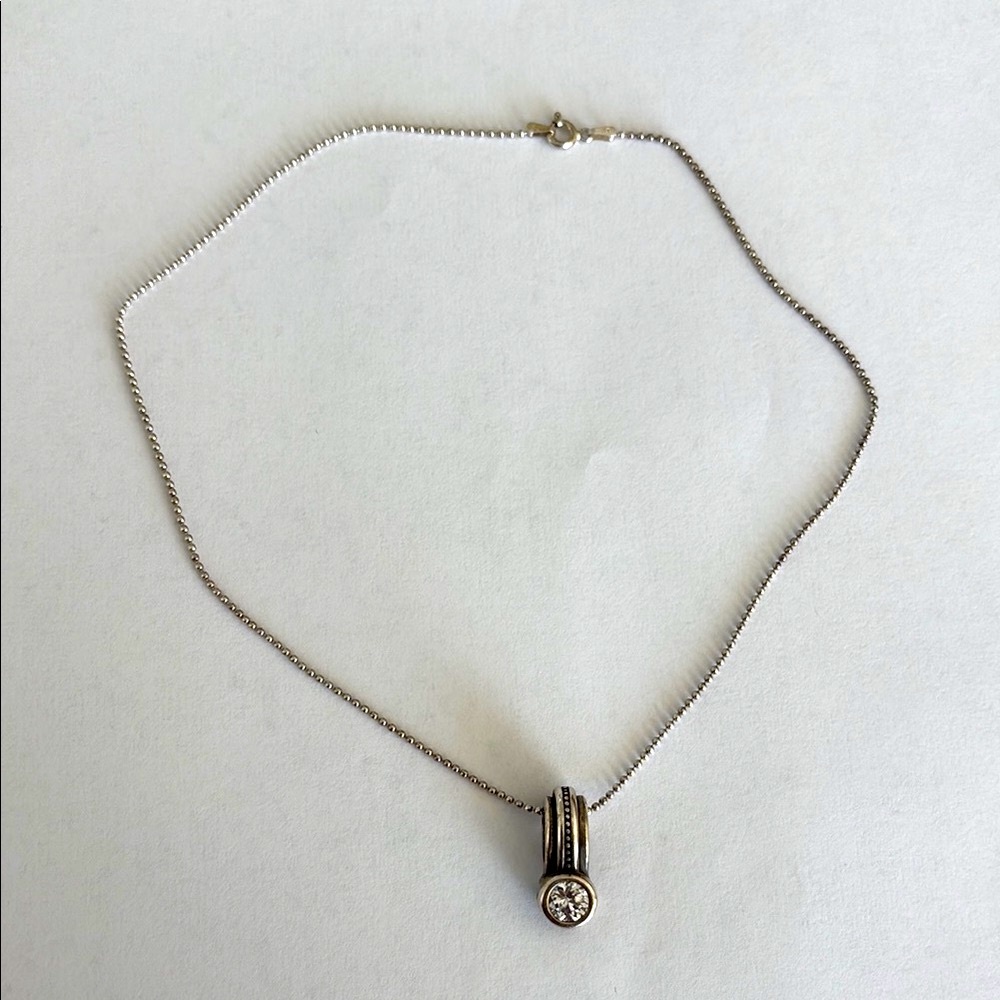 Elegant Silver Necklace with Gold Accents